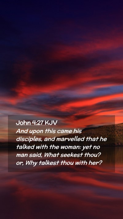 Picture 02 - John 4:27 KJV Mobile Phone Wallpaper - And upon this came his disciples, and marvelled - Mobile Bible Verse Wallpaper
