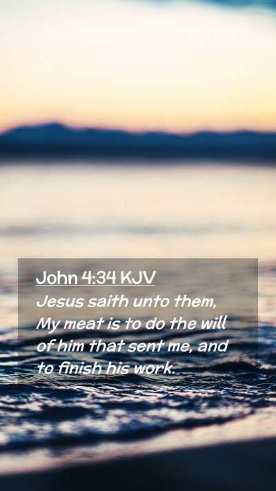 Picture 02 - John 4:34 KJV Mobile Phone Wallpaper - Jesus saith unto them, My meat is to do the will - Mobile Bible Verse Wallpaper