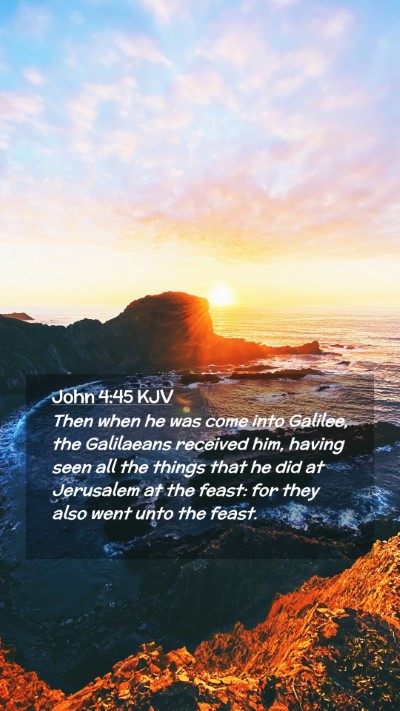 Picture 02 - John 4:45 KJV Mobile Phone Wallpaper - Then when he was come into Galilee, the - Mobile Bible Verse Wallpaper