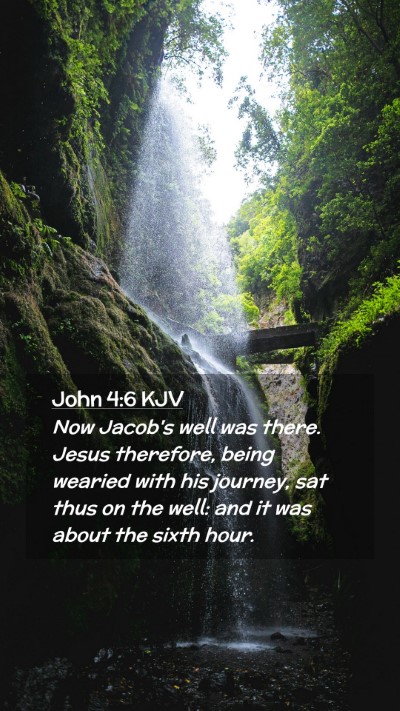 Picture 02 - John 4:6 KJV Mobile Phone Wallpaper - Now Jacob's well was there. Jesus therefore, - Mobile Bible Verse Wallpaper