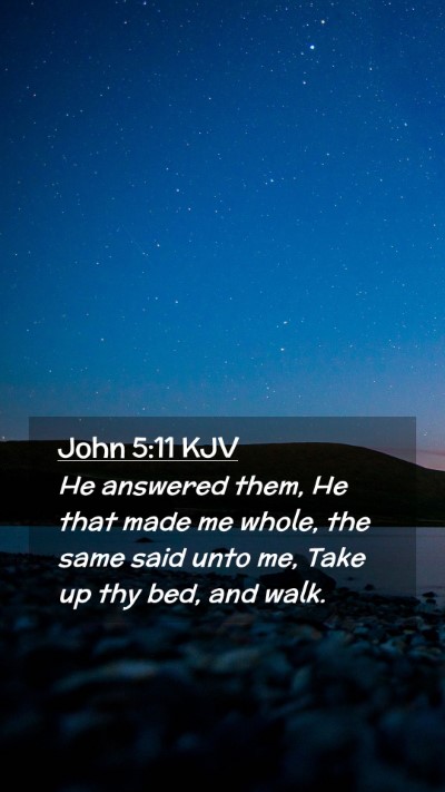 Picture 02 - John 5:11 KJV Mobile Phone Wallpaper - He answered them, He that made me whole, the same - Mobile Bible Verse Wallpaper