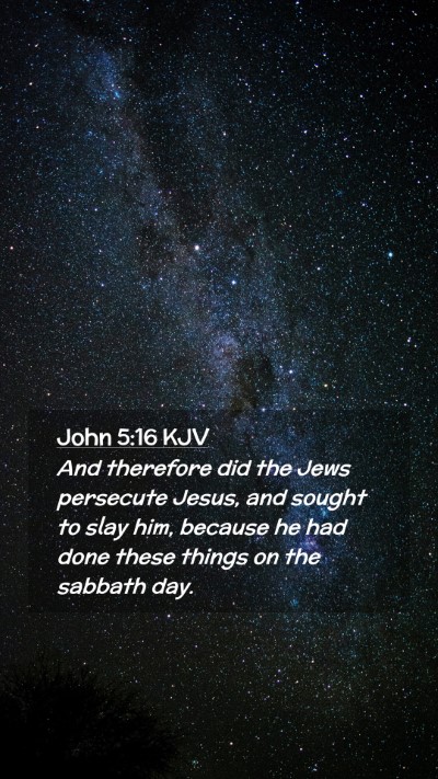 Picture 02 - John 5:16 KJV Mobile Phone Wallpaper - And therefore did the Jews persecute Jesus, and - Mobile Bible Verse Wallpaper