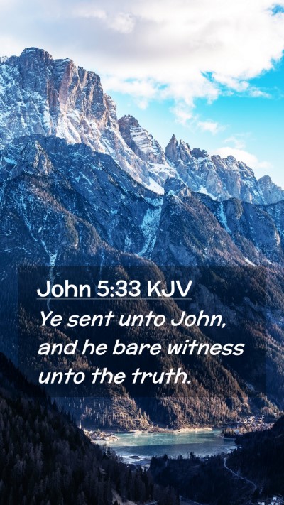 Picture 02 - John 5:33 KJV Mobile Phone Wallpaper - Ye sent unto John, and he bare witness unto the - Mobile Bible Verse Wallpaper