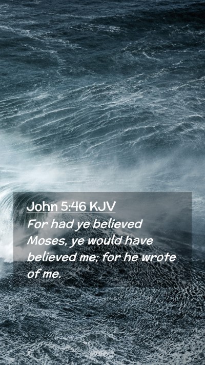 Picture 02 - John 5:46 KJV Mobile Phone Wallpaper - For had ye believed Moses, ye would have believed - Mobile Bible Verse Wallpaper
