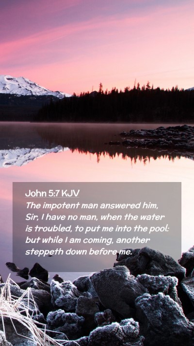 Picture 02 - John 5:7 KJV Mobile Phone Wallpaper - The impotent man answered him, Sir, I have no - Mobile Bible Verse Wallpaper