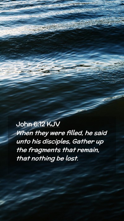 Picture 02 - John 6:12 KJV Mobile Phone Wallpaper - When they were filled, he said unto his - Mobile Bible Verse Wallpaper