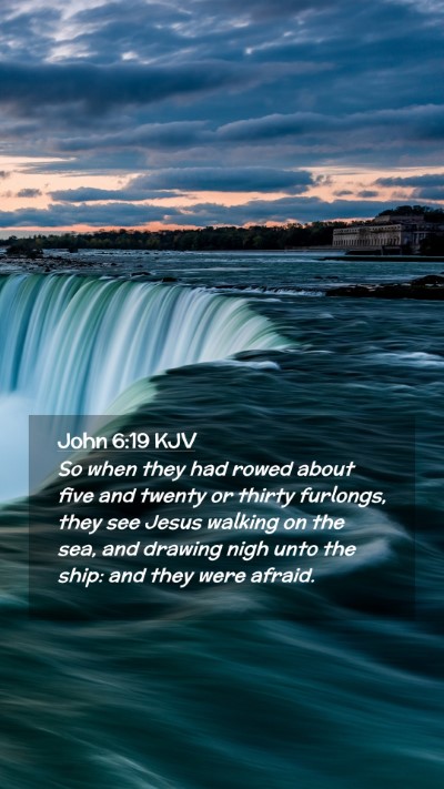 Picture 02 - John 6:19 KJV Mobile Phone Wallpaper - So when they had rowed about five and twenty or - Mobile Bible Verse Wallpaper