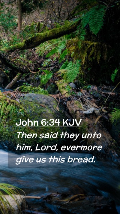 Picture 02 - John 6:34 KJV Mobile Phone Wallpaper - Then said they unto him, Lord, evermore give us - Mobile Bible Verse Wallpaper