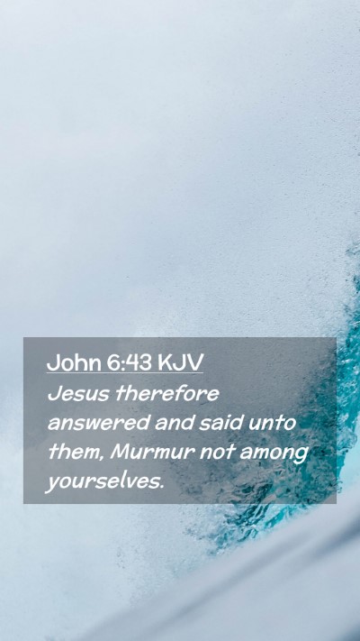 Picture 02 - John 6:43 KJV Mobile Phone Wallpaper - Jesus therefore answered and said unto them, - Mobile Bible Verse Wallpaper