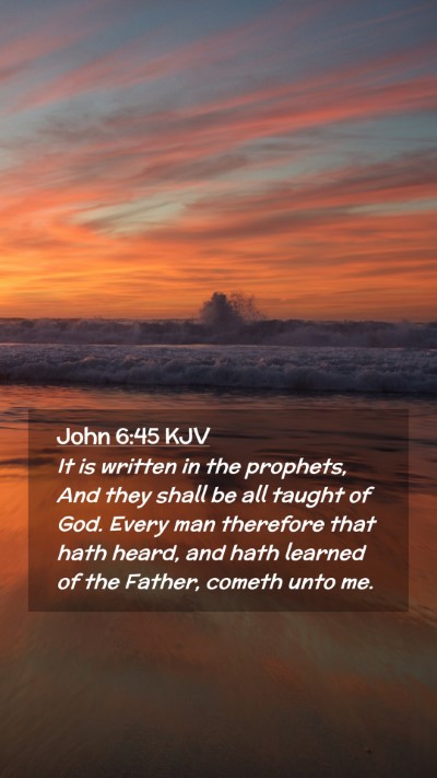 Picture 02 - John 6:45 KJV Mobile Phone Wallpaper - It is written in the prophets, And they shall be - Mobile Bible Verse Wallpaper