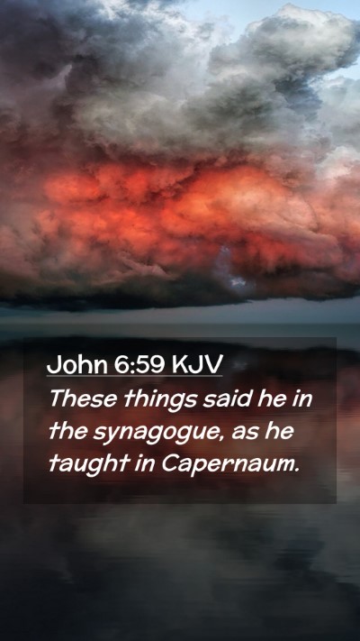 Picture 02 - John 6:59 KJV Mobile Phone Wallpaper - These things said he in the synagogue, as he - Mobile Bible Verse Wallpaper