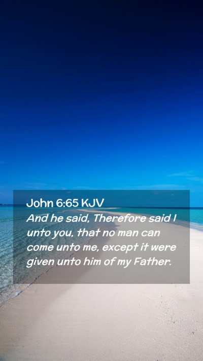 Picture 02 - John 6:65 KJV Mobile Phone Wallpaper - And he said, Therefore said I unto you, that no - Mobile Bible Verse Wallpaper