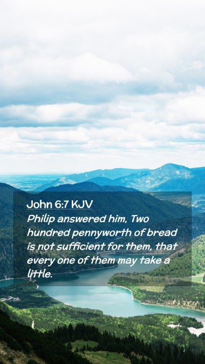 Picture 02 - John 6:7 KJV Mobile Phone Wallpaper - Philip answered him, Two hundred pennyworth of - Mobile Bible Verse Wallpaper