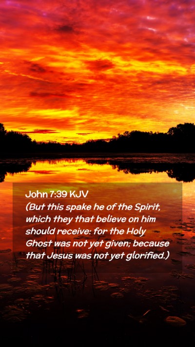 Picture 02 - John 7:39 KJV Mobile Phone Wallpaper - (But this spake he of the Spirit, which they that - Mobile Bible Verse Wallpaper