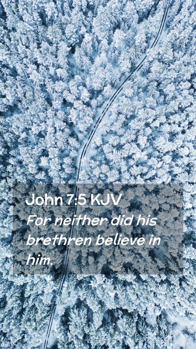 Picture 02 - John 7:5 KJV Mobile Phone Wallpaper - For neither did his brethren believe in - Mobile Bible Verse Wallpaper