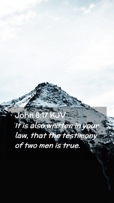 Picture 02 - John 8:17 KJV Mobile Phone Wallpaper - It is also written in your law, that the - Mobile Bible Verse Wallpaper