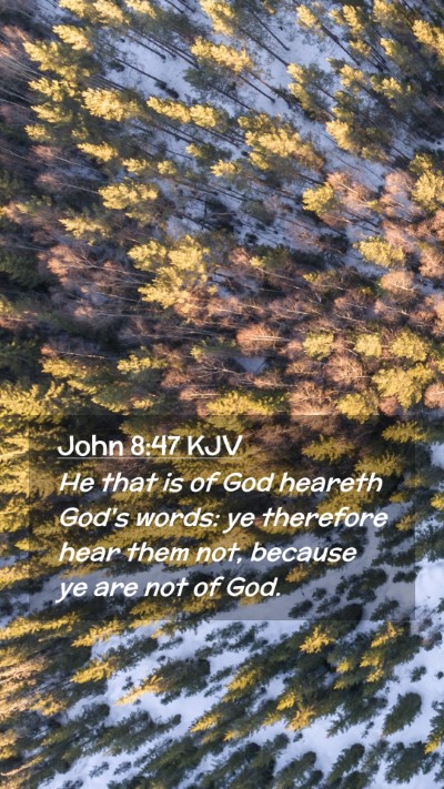 Picture 02 - John 8:47 KJV Mobile Phone Wallpaper - He that is of God heareth God's words: ye - Mobile Bible Verse Wallpaper