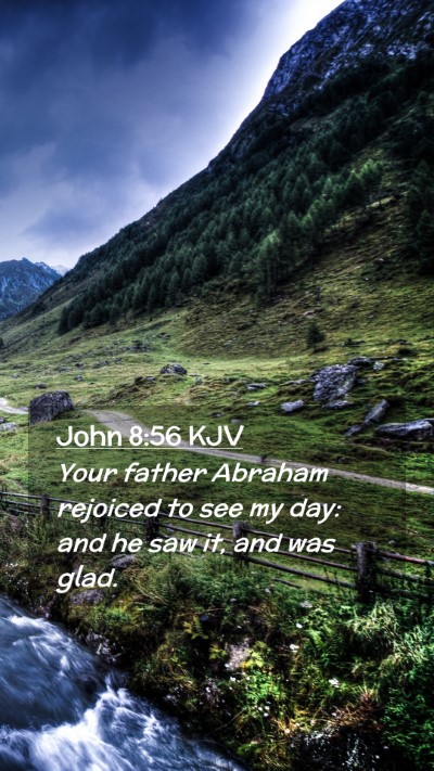 Picture 02 - John 8:56 KJV Mobile Phone Wallpaper - Your father Abraham rejoiced to see my day: and - Mobile Bible Verse Wallpaper