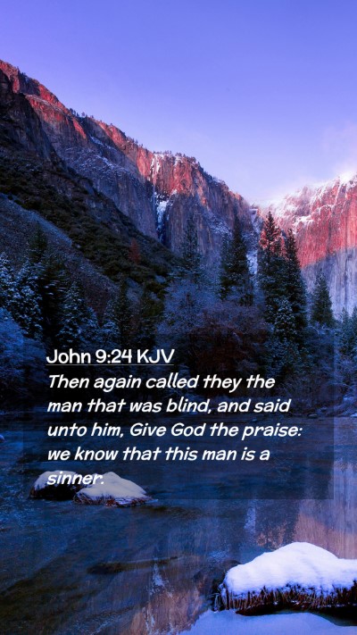 Picture 02 - John 9:24 KJV Mobile Phone Wallpaper - Then again called they the man that was blind, - Mobile Bible Verse Wallpaper