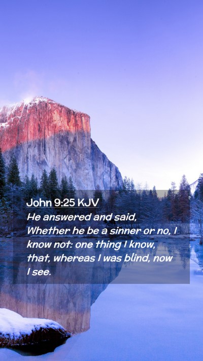Picture 02 - John 9:25 KJV Mobile Phone Wallpaper - He answered and said, Whether he be a sinner or - Mobile Bible Verse Wallpaper