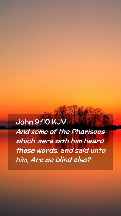 Picture 02 - John 9:40 KJV Mobile Phone Wallpaper - And some of the Pharisees which were with him - Mobile Bible Verse Wallpaper