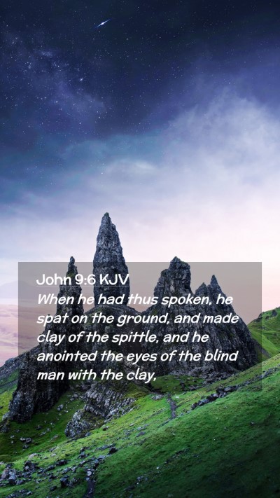 Picture 02 - John 9:6 KJV Mobile Phone Wallpaper - When he had thus spoken, he spat on the ground, - Mobile Bible Verse Wallpaper