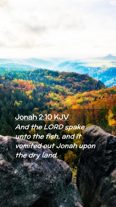Picture 02 - Jonah 2:10 KJV Mobile Phone Wallpaper - And the LORD spake unto the fish, and it vomited - Mobile Bible Verse Wallpaper