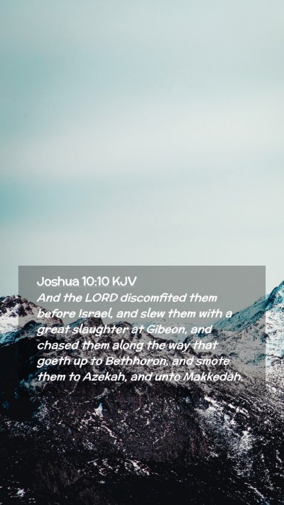 Picture 02 - Joshua 10:10 KJV Mobile Phone Wallpaper - And the LORD discomfited them before Israel, and - Mobile Bible Verse Wallpaper