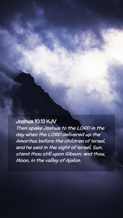 Picture 02 - Joshua 10:12 KJV Mobile Phone Wallpaper - Then spake Joshua to the LORD in the day when the - Mobile Bible Verse Wallpaper