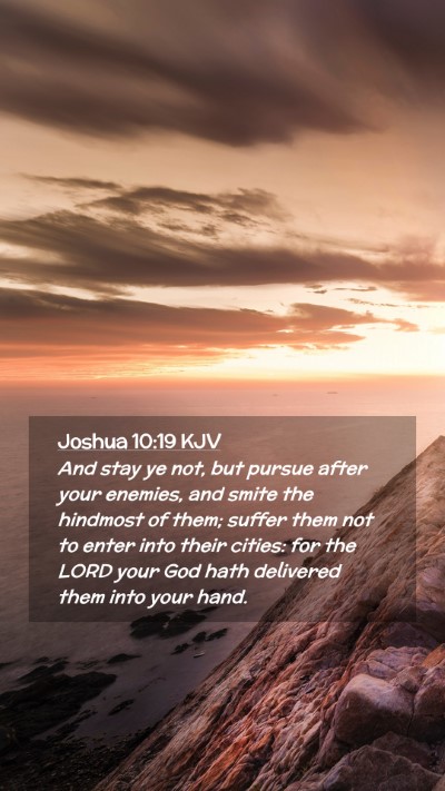 Picture 02 - Joshua 10:19 KJV Mobile Phone Wallpaper - And stay ye not, but pursue after your enemies, - Mobile Bible Verse Wallpaper