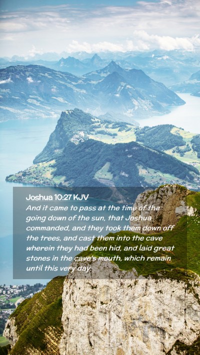 Picture 02 - Joshua 10:27 KJV Mobile Phone Wallpaper - And it came to pass at the time of the going down - Mobile Bible Verse Wallpaper