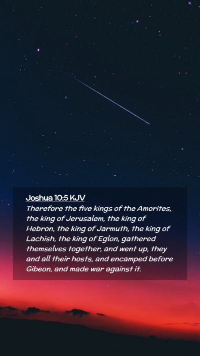 Picture 02 - Joshua 10:5 KJV Mobile Phone Wallpaper - Therefore the five kings of the Amorites, the - Mobile Bible Verse Wallpaper