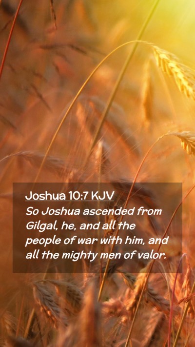 Picture 02 - Joshua 10:7 KJV Mobile Phone Wallpaper - So Joshua ascended from Gilgal, he, and all the - Mobile Bible Verse Wallpaper