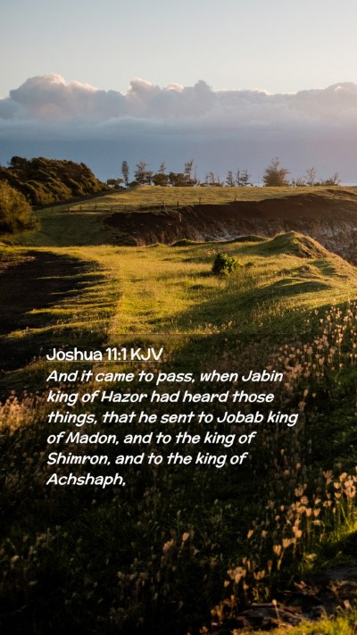 Picture 02 - Joshua 11:1 KJV Mobile Phone Wallpaper - And it came to pass, when Jabin king of Hazor had - Mobile Bible Verse Wallpaper
