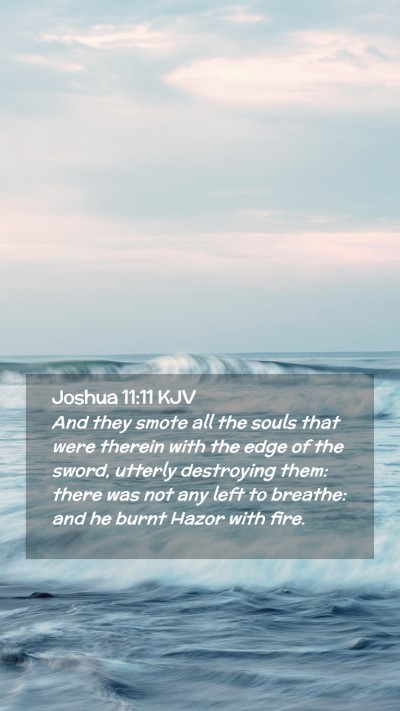 Picture 02 - Joshua 11:11 KJV Mobile Phone Wallpaper - And they smote all the souls that were therein - Mobile Bible Verse Wallpaper