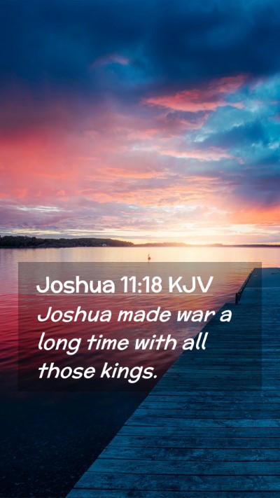 Picture 02 - Joshua 11:18 KJV Mobile Phone Wallpaper - Joshua made war a long time with all those - Mobile Bible Verse Wallpaper