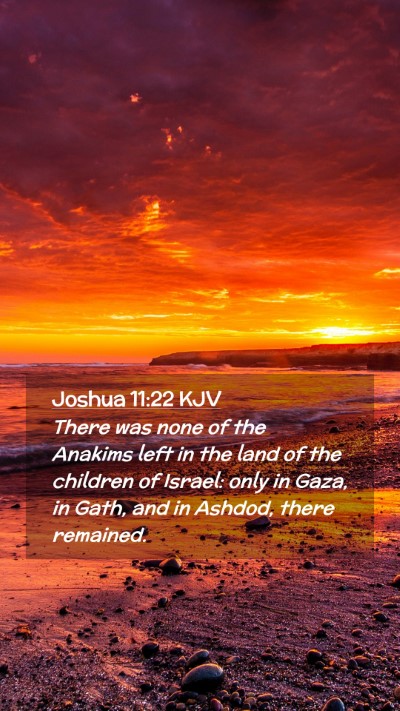 Picture 02 - Joshua 11:22 KJV Mobile Phone Wallpaper - There was none of the Anakims left in the land of - Mobile Bible Verse Wallpaper