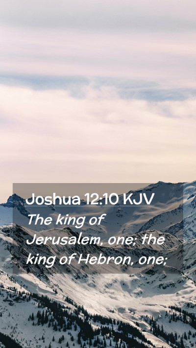 Picture 02 - Joshua 12:10 KJV Mobile Phone Wallpaper - The king of Jerusalem, one; the king of Hebron, - Mobile Bible Verse Wallpaper