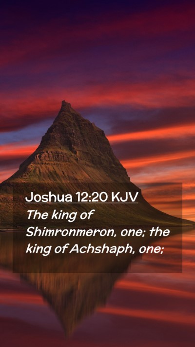 Picture 02 - Joshua 12:20 KJV Mobile Phone Wallpaper - The king of Shimronmeron, one; the king of - Mobile Bible Verse Wallpaper