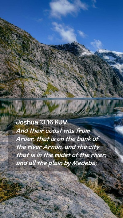 Picture 02 - Joshua 13:16 KJV Mobile Phone Wallpaper - And their coast was from Aroer, that is on the - Mobile Bible Verse Wallpaper