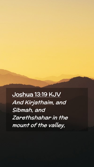 Picture 02 - Joshua 13:19 KJV Mobile Phone Wallpaper - And Kirjathaim, and Sibmah, and Zarethshahar in - Mobile Bible Verse Wallpaper