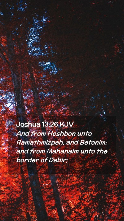 Picture 02 - Joshua 13:26 KJV Mobile Phone Wallpaper - And from Heshbon unto Ramathmizpeh, and Betonim; - Mobile Bible Verse Wallpaper