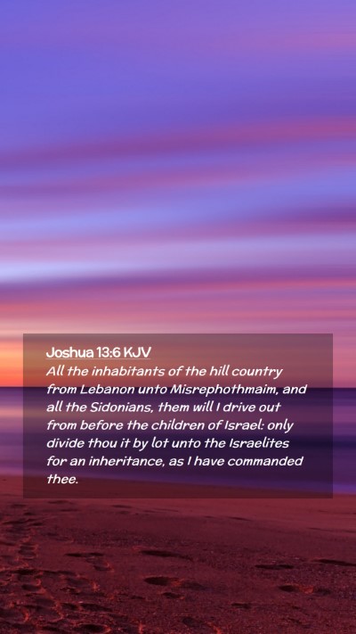 Picture 02 - Joshua 13:6 KJV Mobile Phone Wallpaper - All the inhabitants of the hill country from - Mobile Bible Verse Wallpaper
