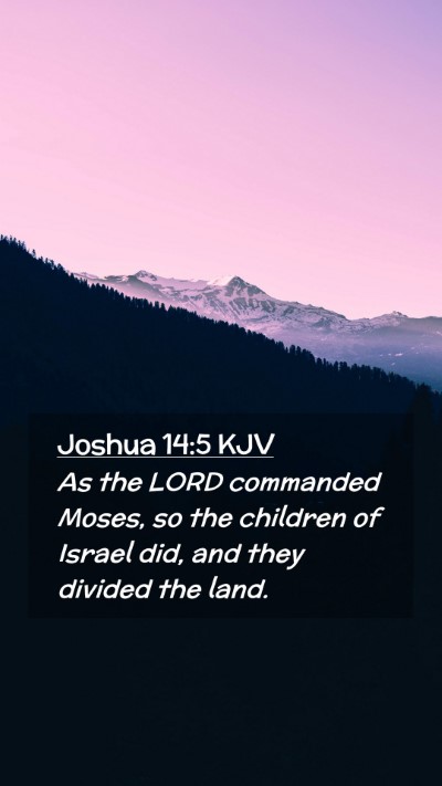 Picture 02 - Joshua 14:5 KJV Mobile Phone Wallpaper - As the LORD commanded Moses, so the children of - Mobile Bible Verse Wallpaper