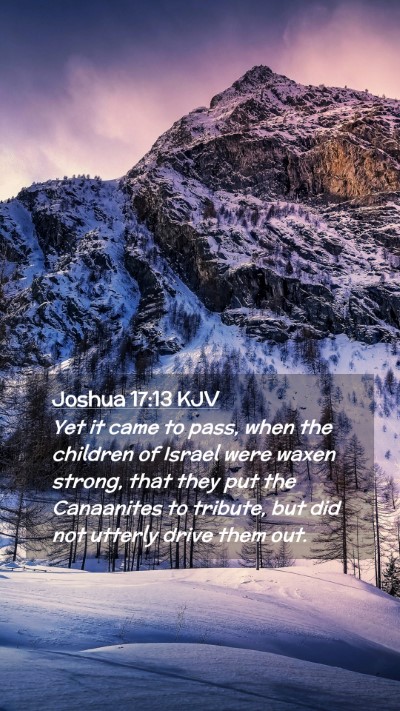 Picture 02 - Joshua 17:13 KJV Mobile Phone Wallpaper - Yet it came to pass, when the children of Israel - Mobile Bible Verse Wallpaper