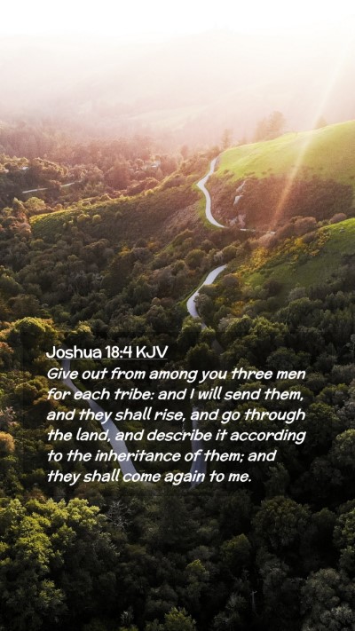 Picture 02 - Joshua 18:4 KJV Mobile Phone Wallpaper - Give out from among you three men for each tribe: - Mobile Bible Verse Wallpaper