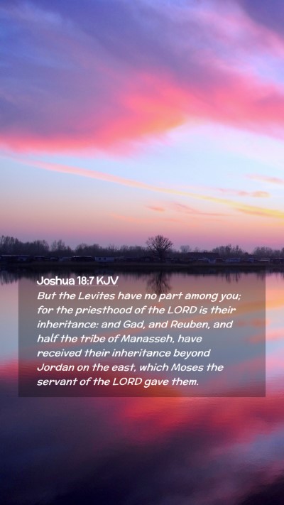 Picture 02 - Joshua 18:7 KJV Mobile Phone Wallpaper - But the Levites have no part among you; for the - Mobile Bible Verse Wallpaper