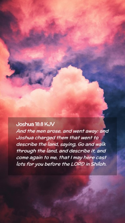 Picture 02 - Joshua 18:8 KJV Mobile Phone Wallpaper - And the men arose, and went away: and Joshua - Mobile Bible Verse Wallpaper