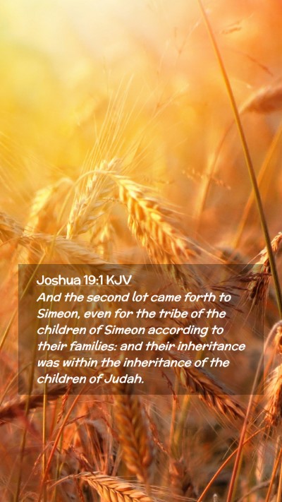 Picture 02 - Joshua 19:1 KJV Mobile Phone Wallpaper - And the second lot came forth to Simeon, even for - Mobile Bible Verse Wallpaper