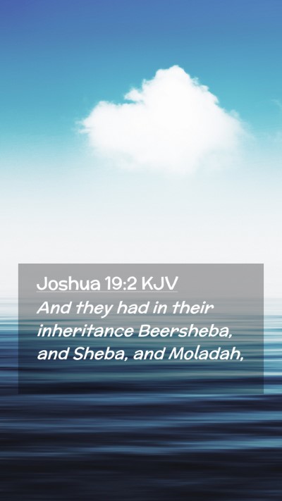 Picture 02 - Joshua 19:2 KJV Mobile Phone Wallpaper - And they had in their inheritance Beersheba, and - Mobile Bible Verse Wallpaper